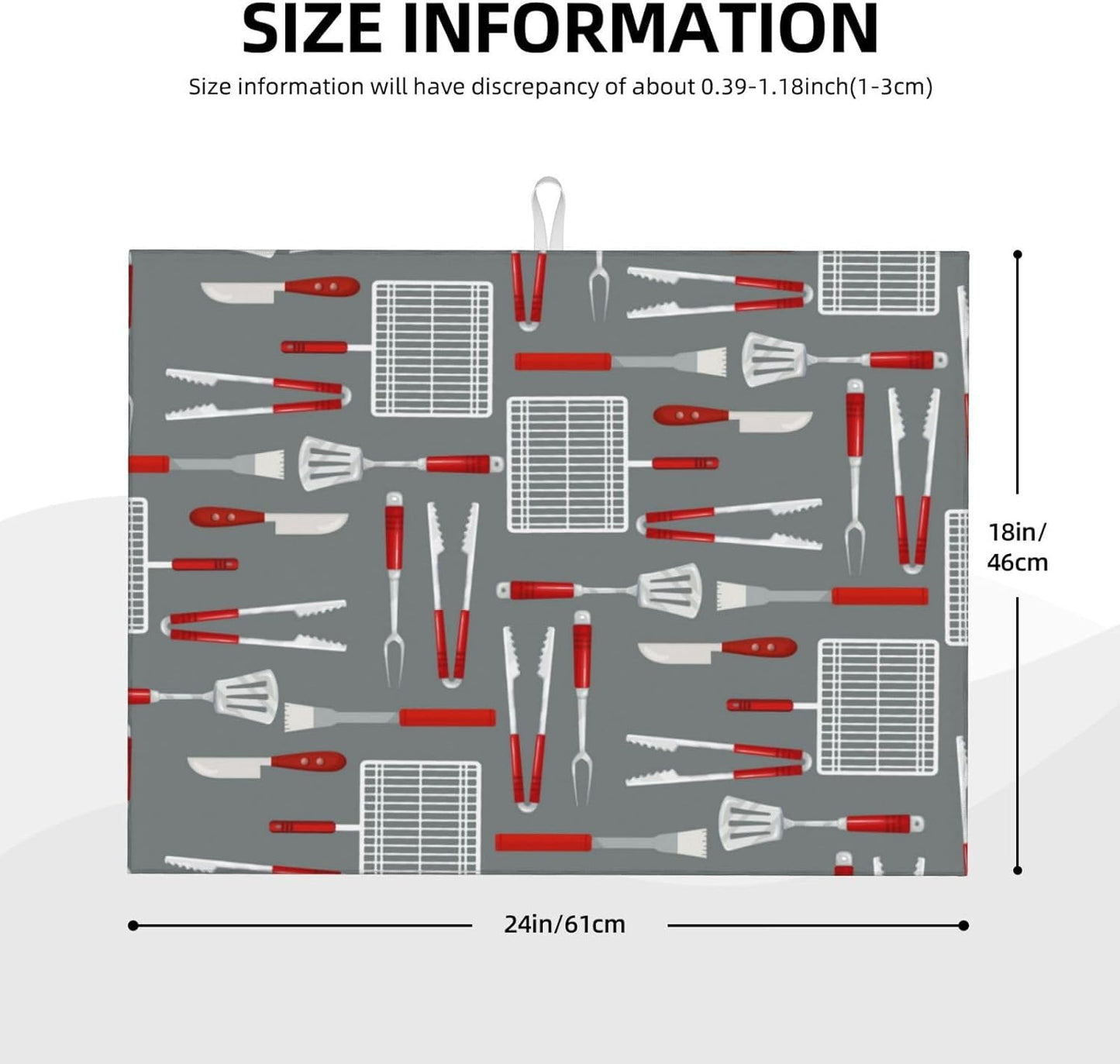 Barbecue Tools Dish Drying Mat 18x24 For Kitchen Counter Absorbent Microfiber Dishes Pad Dish Drainer Rack Mats Fast Dry Kitchen Accessories