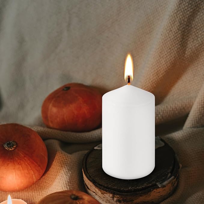 20-Piece White Taper Candles (2x4 inches) | Unscented, Dripless & Smokeless | Clean-Burning Dinner Candles for Weddings, Parties, Dinner Table Decor, Home Dining, Church Ceremonies & Celebrations