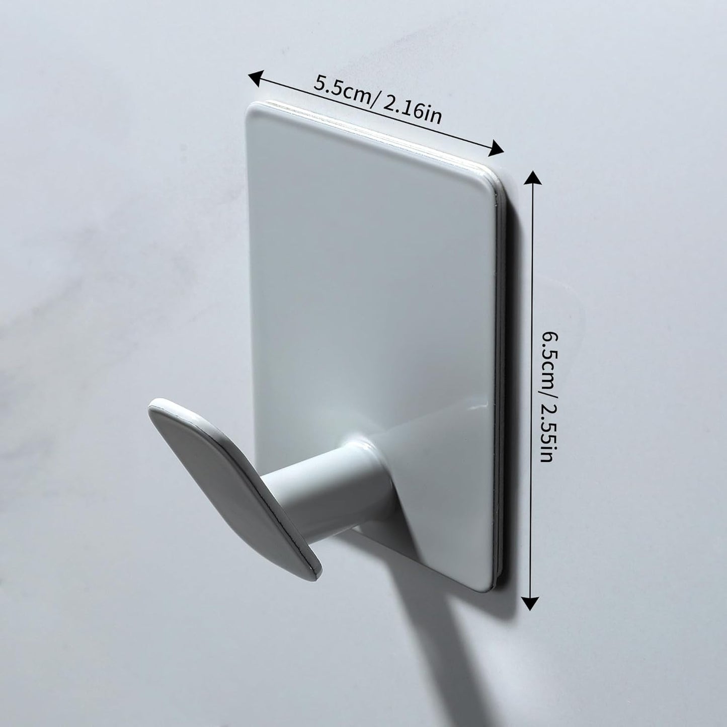 DELITON Stick On Wall Hooks 4 Packs, Towel Hanger for Bathroom Kitchen, No Damage, Stainless Steel, Heavy Duty, Light Gray