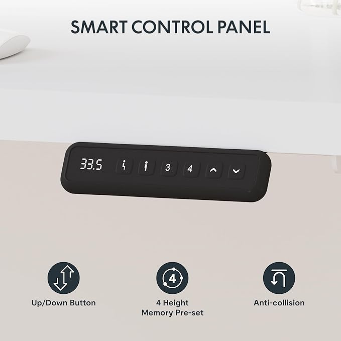 SANODESK Electric Height Adjustable 3 Leg Corner Desk Frame, up to 220lbs, Sit Stand Ergonomic L Shaped Frame Only, White