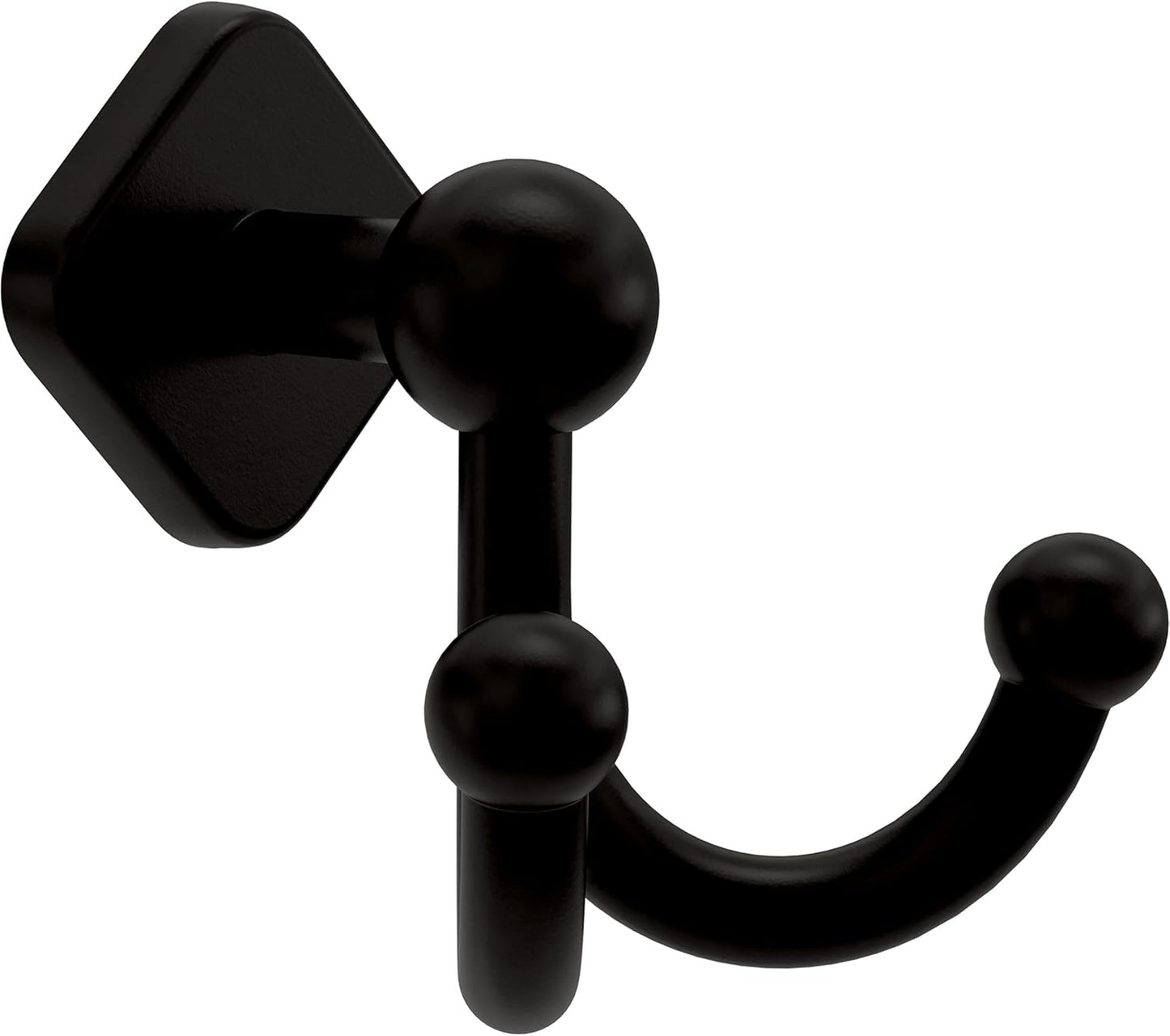 FRANKLIN BRASS Gainesville (1-Pack) Towel Hooks Matte Black Double Bathroom J Hooks Wall Mounted for Robes & Towels Hand Towel Hook Holder Kitchen, Bathroom Accessories GNV35-MB