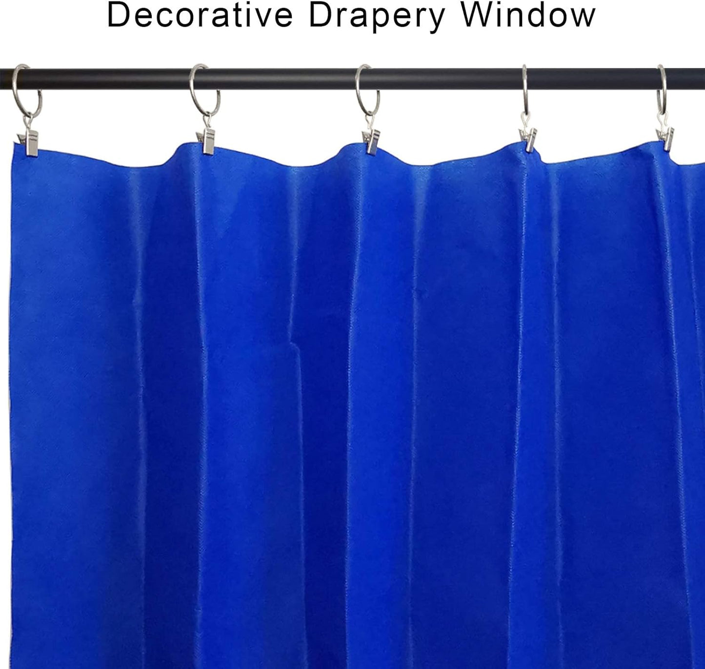 90 Pack Curtain Rings with Clips, Drapery Clips with Rings, Drapes Rings 1.26 in Interior Diameter, Fits up to 1 in Curtain Rod, Matte Silver