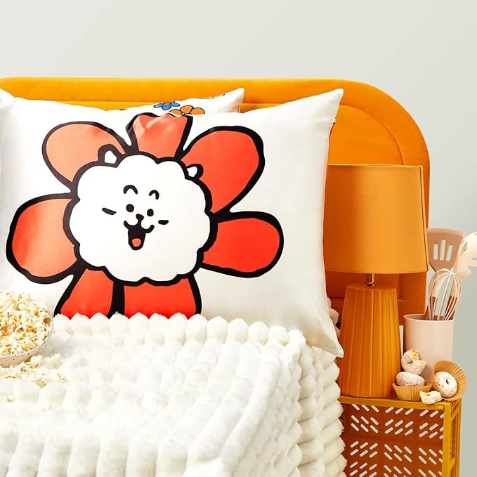 Kitsch x BT21 (RJ) Satin Pillowcase with Zipper for Hair & Skin - Softer Than Silk Pillow Cases, Smooth Cooling Pillow Cover, Wrinkle-Free, Machine Washable, King Size (19x36)