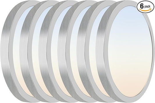 Hlite 6pack 12 inch Flush Mount LED Ceiling Light Fixture,24W 2400LM Super Slim Light Fixtures Ceiling Mount 3000K/4000K/5000K 3CCT Selectable,Ceiling Light Fixtures for Kitchen,Bedroom (Nickel)