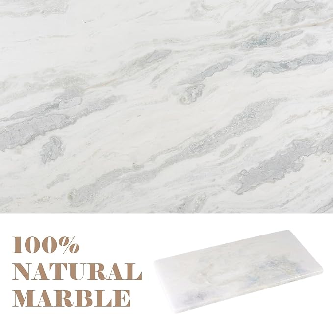 Natural Marble Tray, 12" x 6" Vanity Decorative Tray for Watch, Jewelry Holder, Perfume Organizer Candle Tray for Bedroom/Bathroom/Kitchen Countertop (Namib Fantasy)