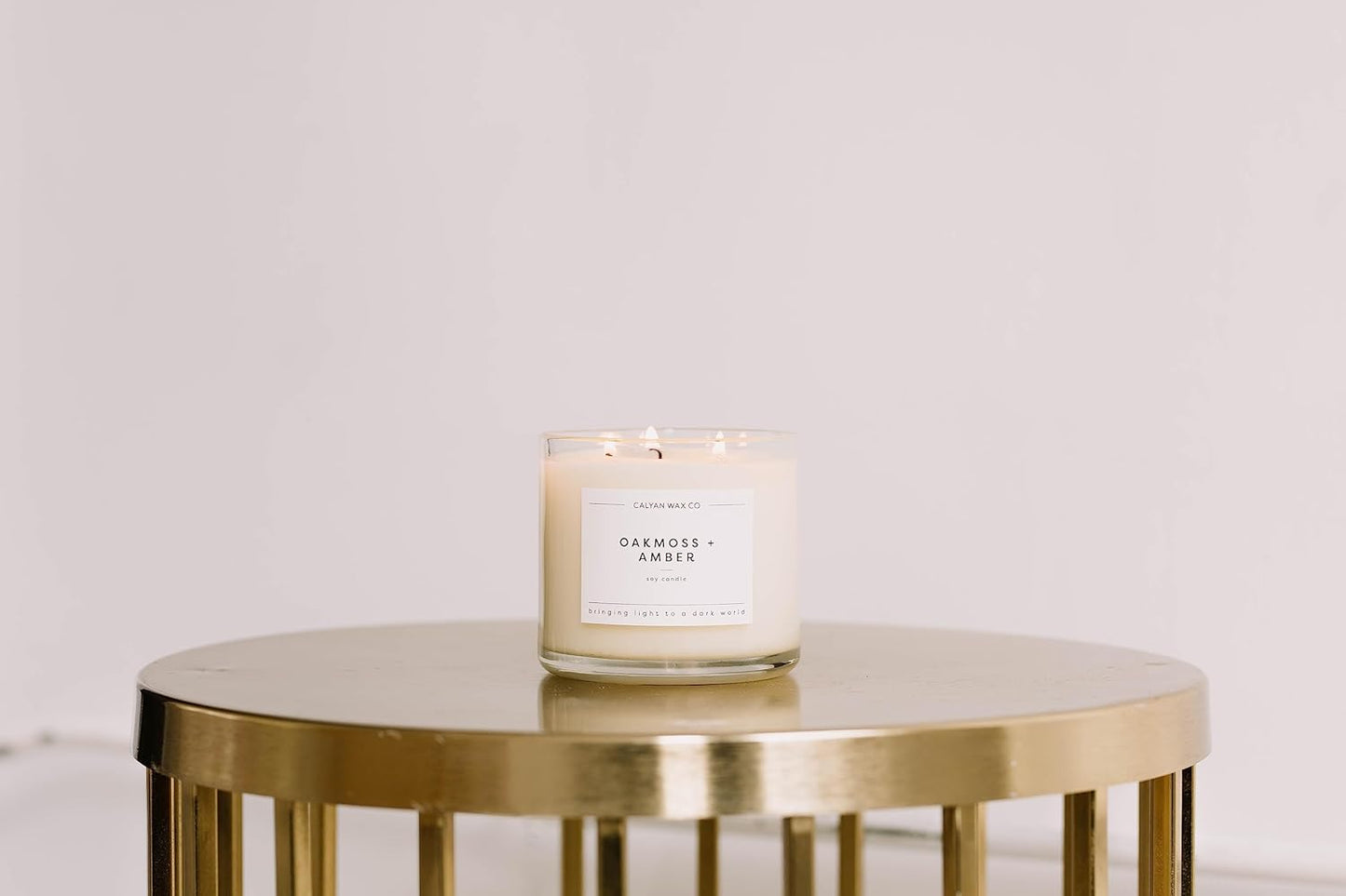 Calyan Wax Co. 3 Wick Candle, Seaside + Citrus Scented Candle, 43 Hour Burn Time, 3 Wick Soy Candles, Non Toxic & Vegan Soy Wax, Glass Jar Scented Candles, 14.9oz