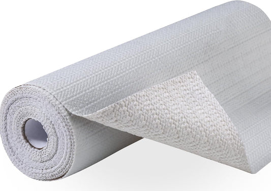 Drawer and Shelf Liner 12 in x 10 FT, Non Adhesive Water Resistant, Easy Clean and Trim, Smooth Surface Liners for Kitchen Cabinet, Shelves, Drawers, Pantry, Light Gray