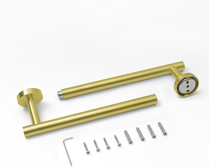 HITSLAM Gold 19.8 Inch Towel Bar for Bathroom, SUS304 Stainless Steel Bathroom Towel Rack Wall Mounted, Modern Home Decor Bath Towel Holder with Hardware Accessories