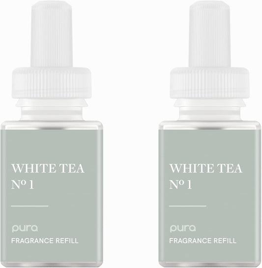 PuraHome Scent Refill - Smart Home Air Diffuser - Up to 120-Hours of Luxury Fragrance per Refill - Home Essential - Clean & Safe Diffuser Fragrance - 2 Pack, White Tea No. 1