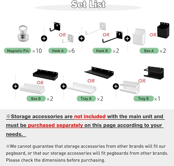 lumizone Folding Desk Accessories Set with Storage Hooks & Boxes, Designed for Collapsible Desk 29", Space-Saving, Ideal for Home Office, Study Room, and Small Spaces (Accessories Set-Black)