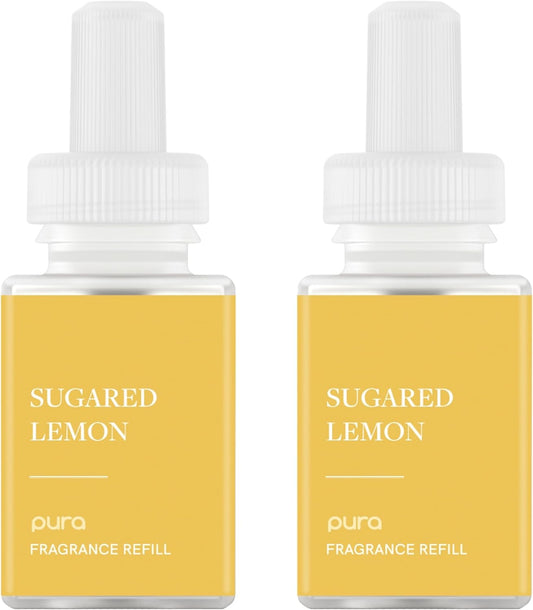 PuraHome Scent Refill - Smart Home Air Diffuser - Up to 120-Hours of Luxury Fragrance per Refill - Home Essential - Clean & Safe Diffuser Fragrance - 2 Pack, Sugared Lemon