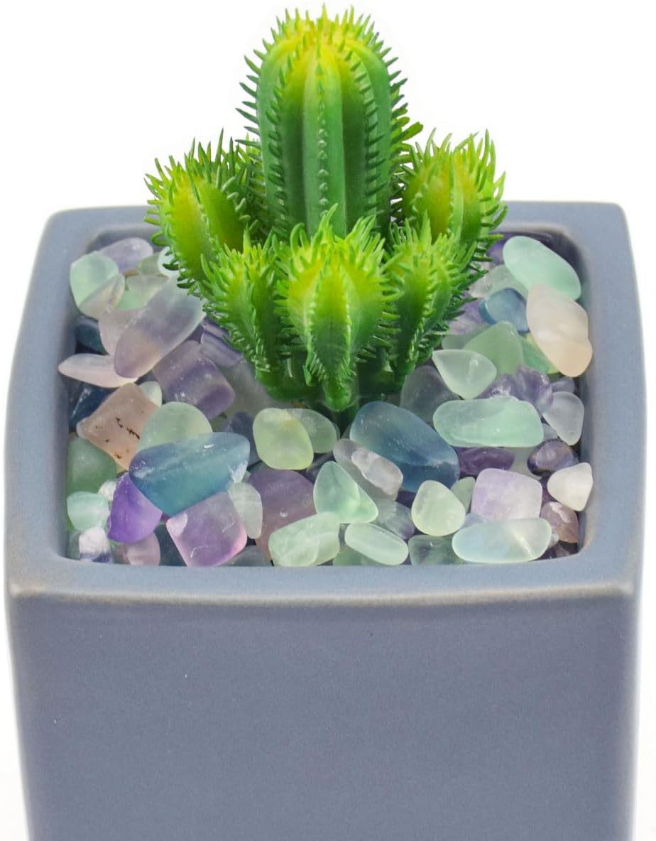 WAYBER Decorative Crystal Pebbles, 2 Lbs/920g (Fill 1.8 Cups) Natural Quartz Stones Aquarium Gravel Sea Glass Rock Sand for Vase Fillers/Fish Turtle Tank/Succulent Plants Decoration