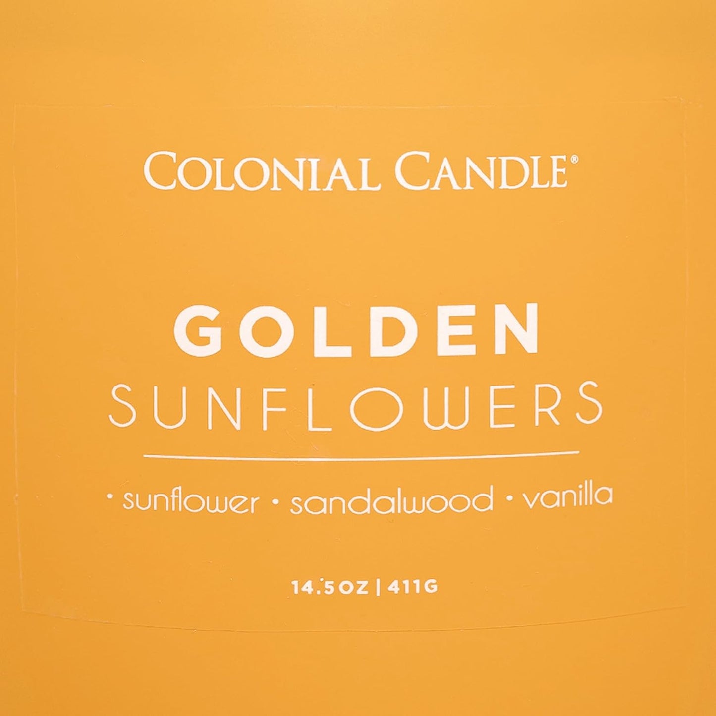 Colonial Candle Golden Sunflowers Scented Jar Candle, Pop of Color Collection, 3 Wick, 14.5 oz - Up to 60 Hours Burn