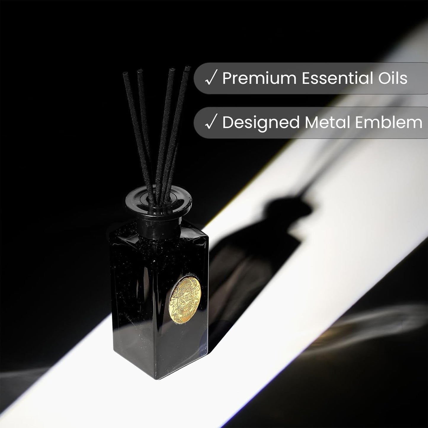 M&SENSE 6.3 oz Large Reed Diffuser Set | Sandalwood Vanilla Scent Oil Diffuser with Sticks | Hotel Collection Non-Toxic Essential Oil |for Bedroom Bathroom Living Room