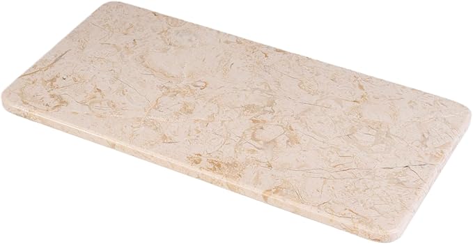 Natural Marble Tray, 12" x 6" Vanity Decorative Tray for Watch, Jewelry Holder, Perfume Organizer Candle Tray for Bedroom/Bathroom/Kitchen Countertop (Crema Beige)