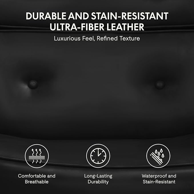 FLEXISPOT Vanity Chair with High Back Makeup Chair for Vanity Desk, Comfortable Home Office Desk Chairs 23.4 * 20.1in Wide Seat Cross Legged Office Chair with Wheels, Black