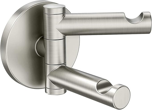 Moen YB0402BN Align Modern Double Swivel Robe Hook, Brushed Nickel
