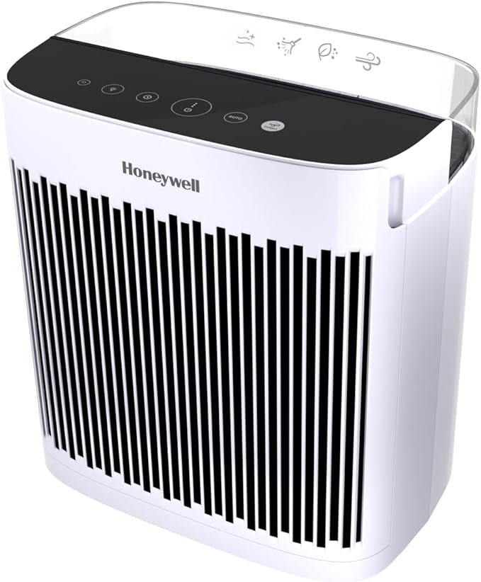 Honeywell Allergen Plus HEPA Air Purifier for Home, Large Rooms up to 900 Ft², Turbo Clean, HEPA Filter Reduces Allergens, Dust, Pollen, Pet Dander, All Smoke Types, Odors, White, HPA5100W