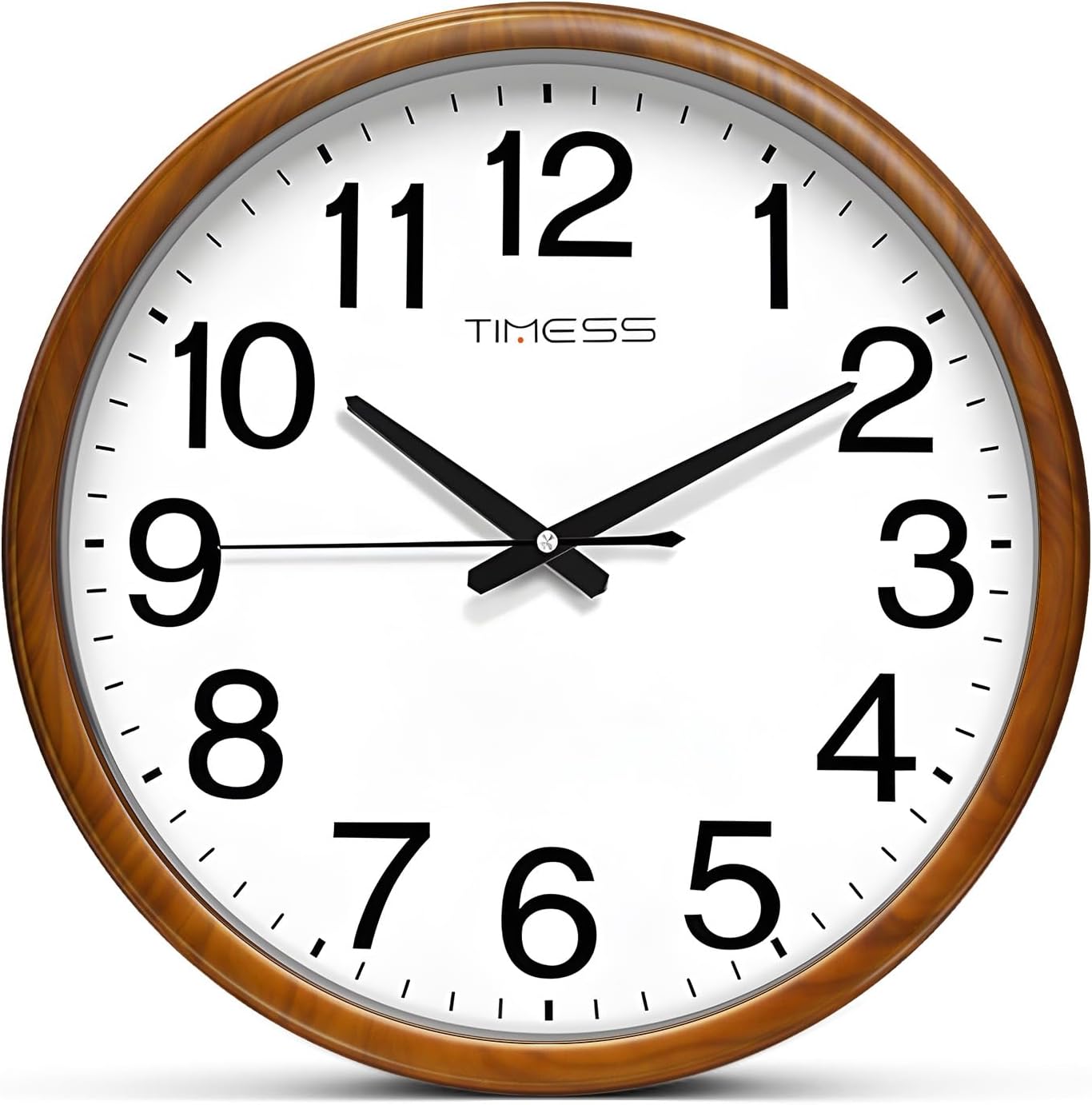 Wall Clock, Classic Wood Style Finish, 11 Inch Non-Ticking Silent Battery Operated Analog Clock, Ideal Retro Decor for Home, Bedroom, Living Room, Kitchen, Bathroom, Office(Wood Yellow)