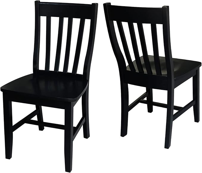 International Concepts Pair of Schoolhouse Chairs Black