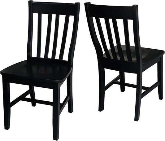 International Concepts Pair of Schoolhouse Chairs Black