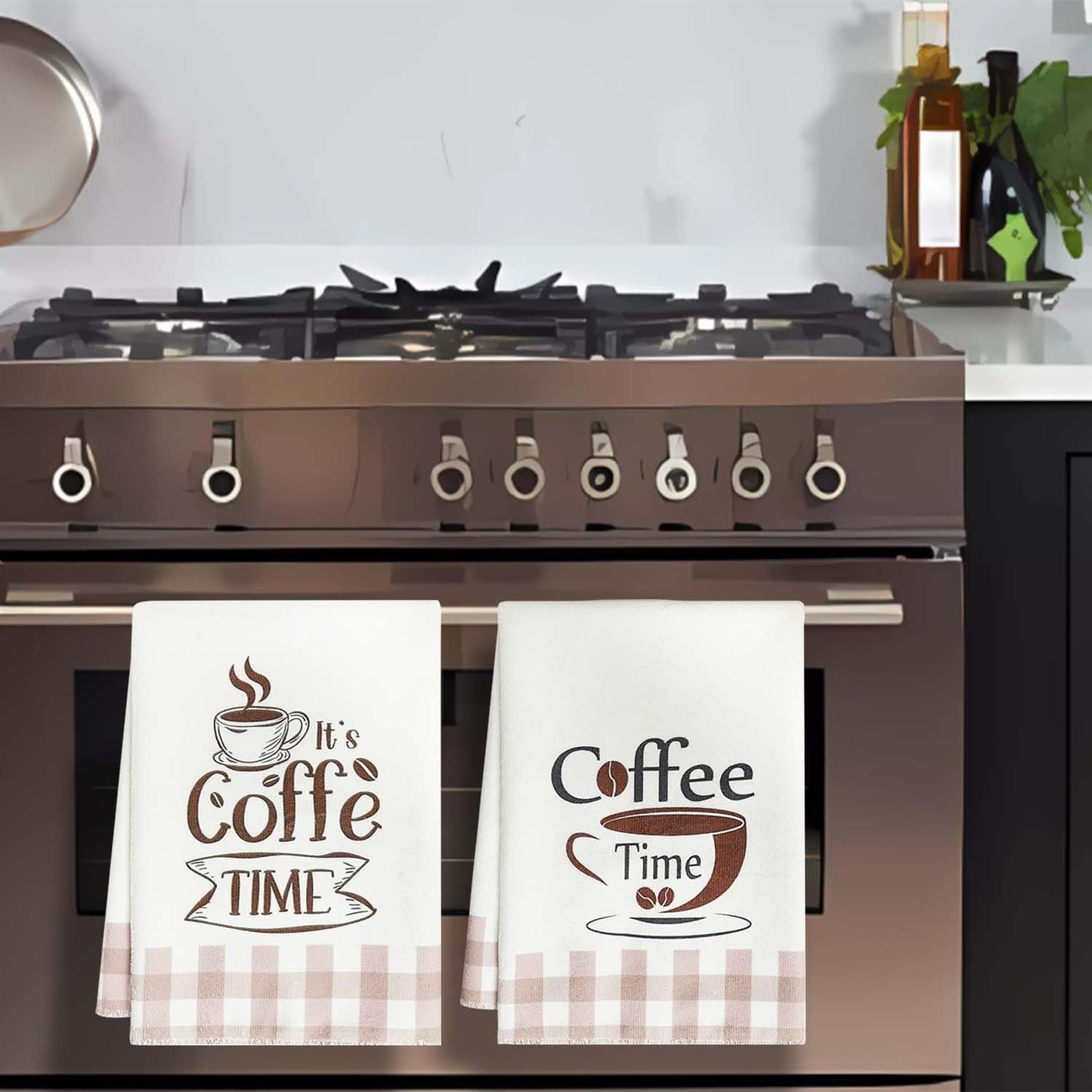 Kitchen Towels Dish Towels for Fitchen Decorative Coffee Towels for Coffee Bar Kitchen Hand Towels Decorative 2 Pcs of 18×26 Inch