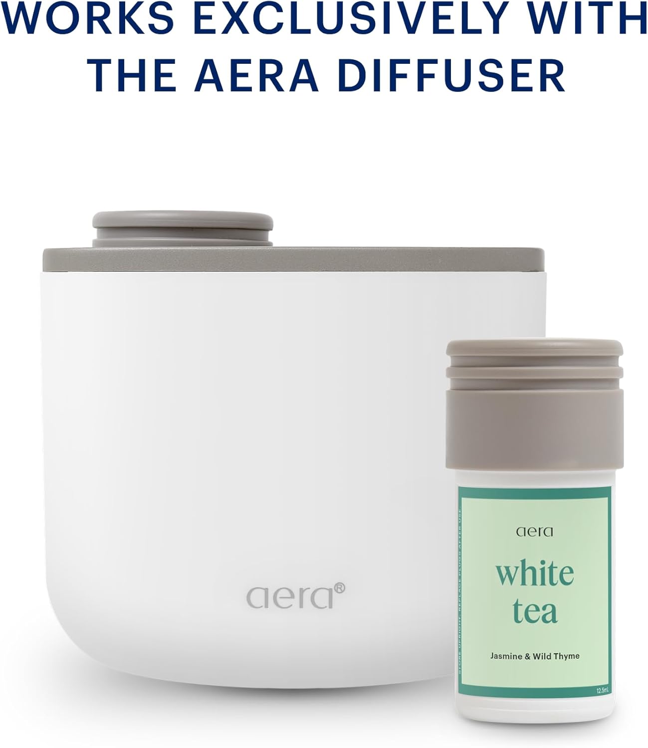 Aera Mini White Tea - Essential Oil for Home - Elegant Embrace Fragrance - Notes of White Tea, Jasmine and Thyme - Scent Refill - Capsule Size Works with Mini Diffuser
