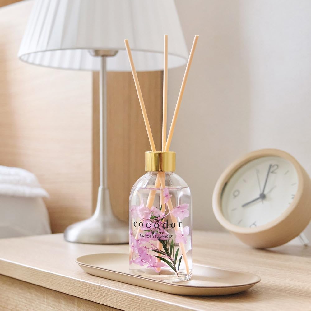 COCODOR Herbarium Reed Diffuser/Black Cherry/6.7oz(200ml)/ Fragrance Scent Essential Oil Stick Diffuser Set for Bedroom Bathroom Home Décor