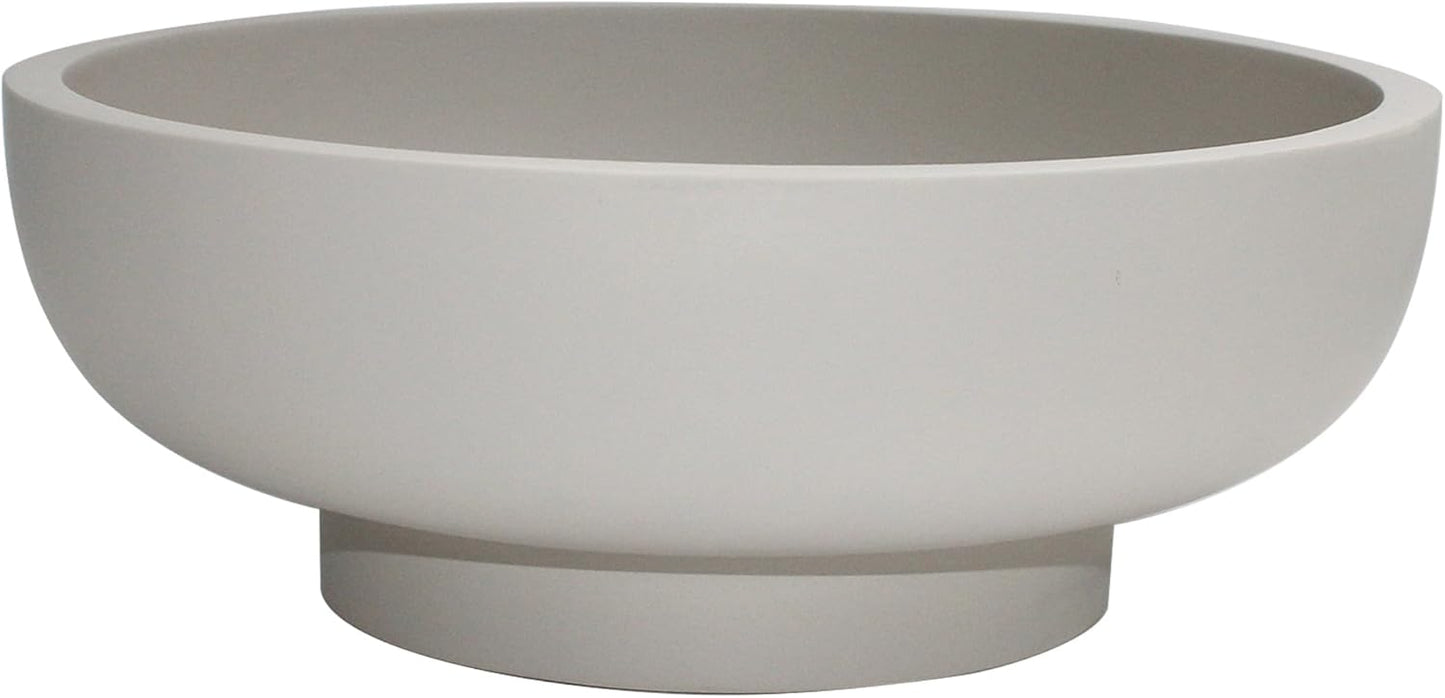 Large Decorative Bowl, Fruit Bowl for Kitchen Counter, Modern Resin Bowl for Home Decor, Key Holder for Entry Table, Grey