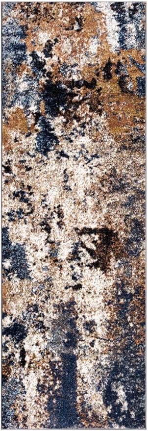 Keen Home Design Area Runner Rugs - 2x12 Non-Shedding, Abstract Runner for Kitchen, Living Room, Bedroom, Dining Room, Entryway - Size: 2'8" x 11'11", Multi