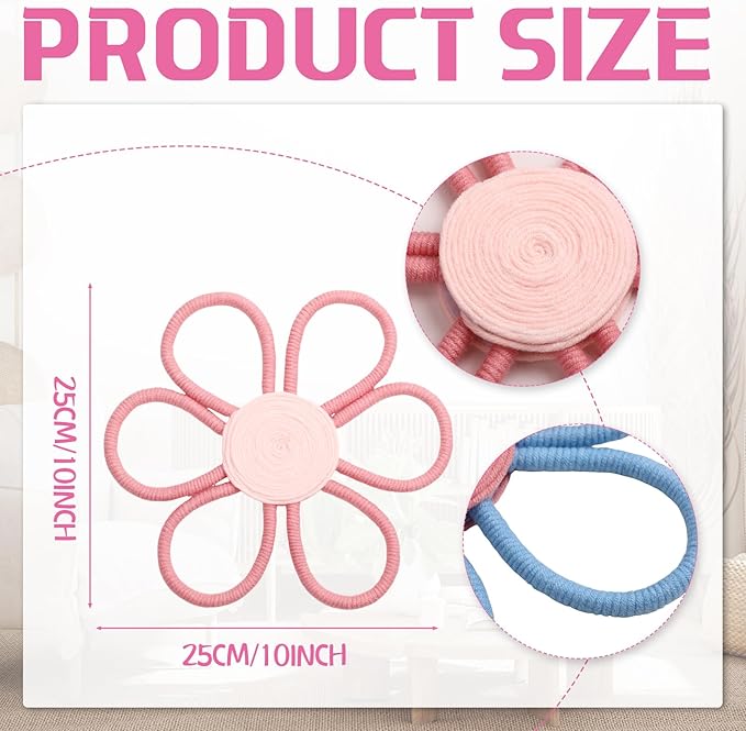 Peryiter 3 Set 10 Inch Boho Nursery Decor Woven Daisy Flower Macrame Wall Hanging for Baby Girls Nursery Home Bedroom Dorm Decor (Stylish Color)