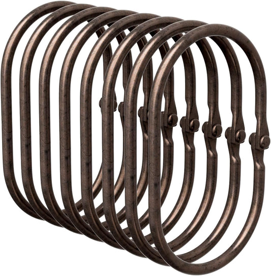 Shower Curtain Rings, Shower Curtain Hooks Bronze Curtain Rings 12 Pcs Anti-Drop Shower Rings for Curtain, Metal Shower Curtain Rings Rust Proof, Shower Hooks for Shower Curtain Rod