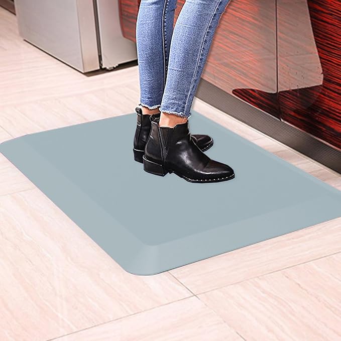1" Extra Thick Anti Fatigue Floor Mat 50" L x 17" W,Kitchen Mat, Standing Desk Mat,140D Advanced PU Foam Ergonomic Comfort at Home, Office, Garage, Sink (Denim)