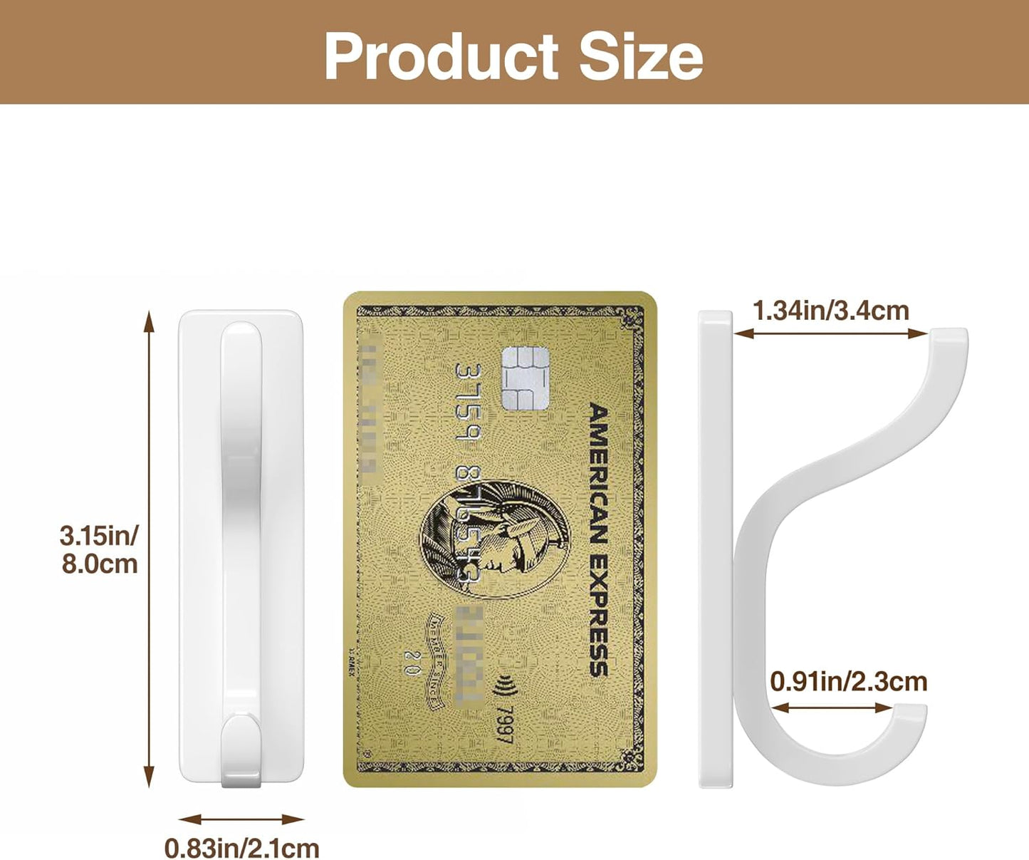 Self Adhesive Wall Hooks for Hanging - 13 LB Strong Hold, Sticky Hangers for Coat, Towel, Purse, Keys, Bag - for Wall, Door, Bathroom, Shower, Kitchen - Stainless Metal, White, 4 Pack