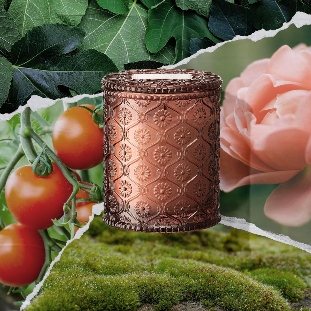 LA JOLIE MUSE Tomato & Vine Candle - Tomato Leaf, Rose, Moss | 6 oz Natural Soy Wax | 40 Hours Clean Burn | Fresh Garden Scented Candle | Gift-Ready for Hosts & Gatherings