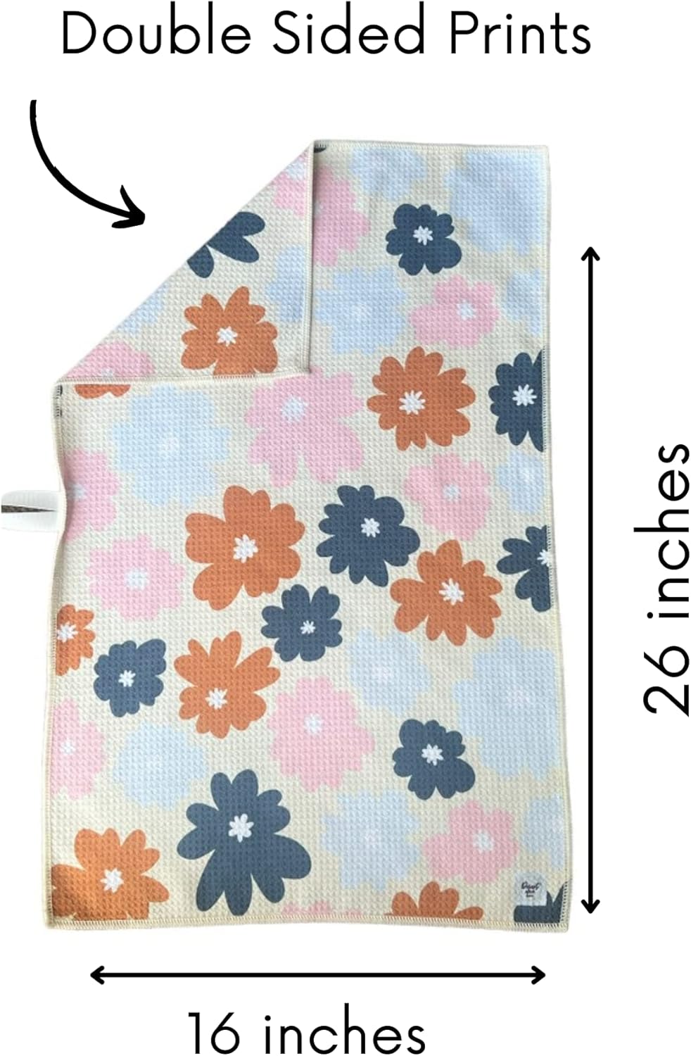 2 Pack Double Sided Kitchen Towels || Dish Towels ||Quick Dry || Designer Prints || Highly Absorbent || Hanging Hook (Rust)