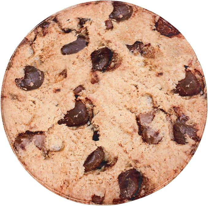 Vessia Giant Cookie Blanket, Realistic Funny Food Blanket for Adults and Kids, 300GSM Soft Chocolate Cookies Throw for Couch, Sofa, Bed, Fun Round Home Decor for All Seasons 47 inches