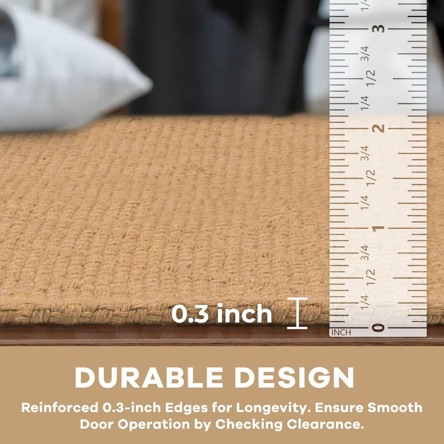 KOZYFLY Washable Runner Rug 2x6 Ft Runners for Hallways Kitchen Braided Cotton Entryway Runner Indoor Runners with Rubber Backing, Floor Carpet for Hallway Kitchen Entryway Bedroom, Warm Tan