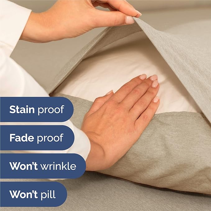 Split King Size 5 Piece Sheet Set - Comfy Breathable & Cooling Bed Sheets Set - Hotel Luxury Bedding for Women, Men, Kids, Teens, Boys & Girls - Deep Pockets & Wrinkle Free - Beige (Heathered Sheets)