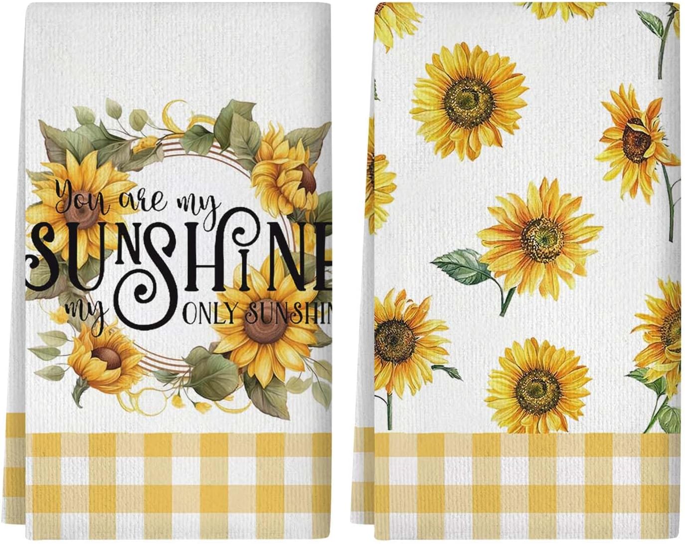 Sunflower Kitchen Towels Sunflower Kitchen Decor Floral Kitchen Towels Dish Towels Fall Kitchen Hand Towels Decorative Set 2 Pcs of 18×26 Inch