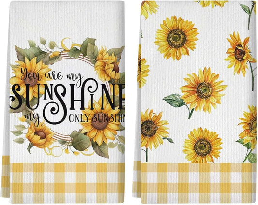 Sunflower Kitchen Towels Sunflower Kitchen Decor Floral Kitchen Towels Dish Towels Fall Kitchen Hand Towels Decorative Set 2 Pcs of 18×26 Inch