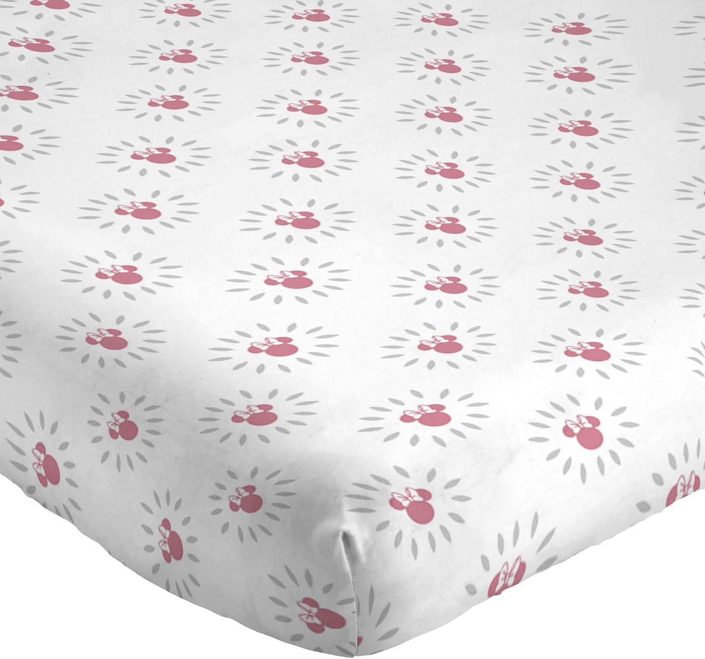 Jay Franco Kids Sheet Set with Fitted, Flat Sheets & Pillow Cover - Ultra-Soft Bedding with Pillowcase for Room Decor, White - Minnie Mouse, 4 Piece King