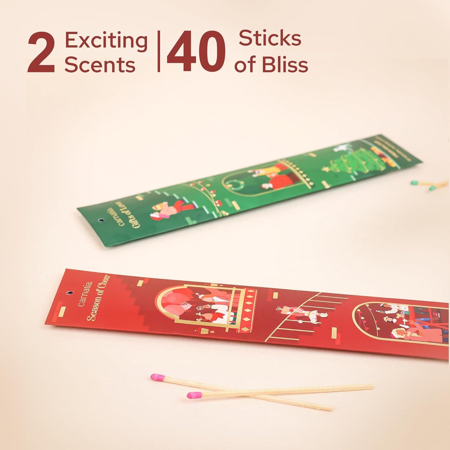 Carnatia House of Joy Incense Sticks – Set of 2 Uplifting Scents | Festive, Long-Lasting Aromas for Holiday Cheer, Cozy Gatherings & a Joyful Home!