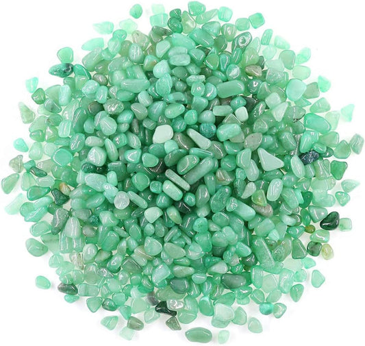 WAYBER Decorative Rock Stones, 2 Lbs/920g Irregular Green Crystal Pebbles Quartz Gravel for Aquarium Turtle Tank Decoration/Succulent Plant Landscape/Flowerpot Vase Ornament