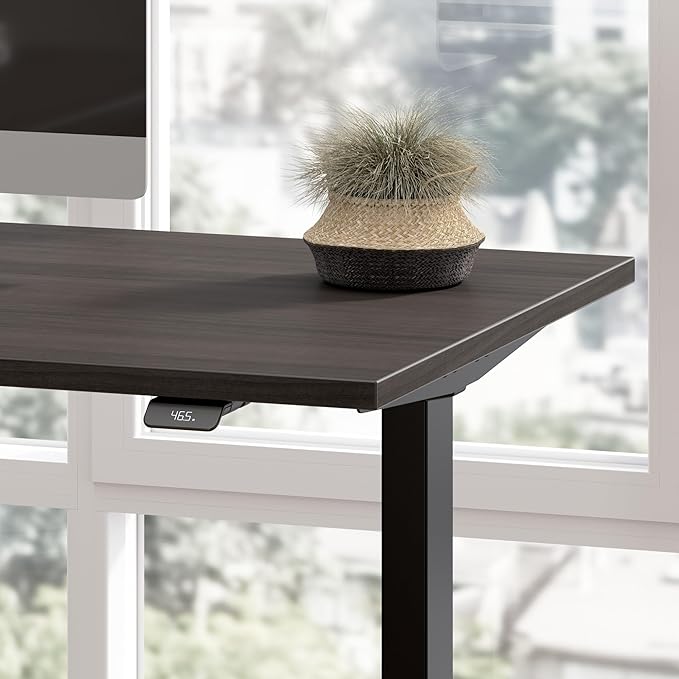 Bush Business Furniture Move 40 Series 72W x 30D Electric Height Adjustable Standing Desk in Storm Gray with Black Base, Ergonomic Sit-Stand Computer Table for Home and Professional Office