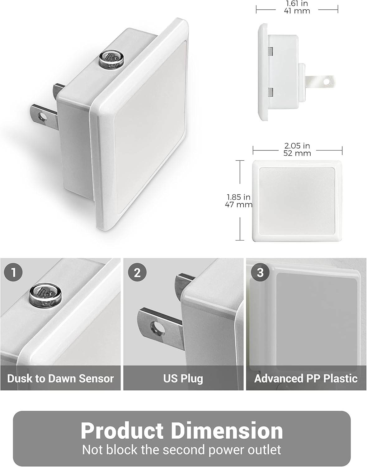 JandCase LED Night Light, Night Light Plug into Wall with Light Sensors[4 Pack], 5000K Daylight, Small Nightlight for Kids Bathroom,Hallway,Dinning Room,Kitchen