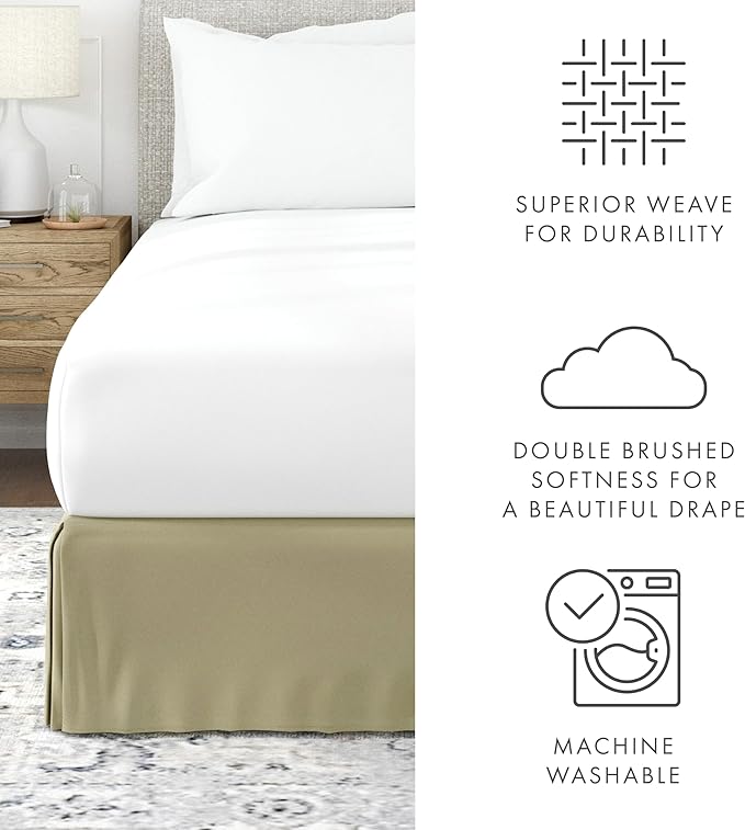 Linen Market Bed Skirt - Ultra Soft Microfiber - Easy Fit with 14 Inch Tailored Drop - Hotel Quality, Shrinkage & Fade Resistant - Bed Cover - Cal King Bed Skirt - Bedroom Décor - (Cal King, Sage)