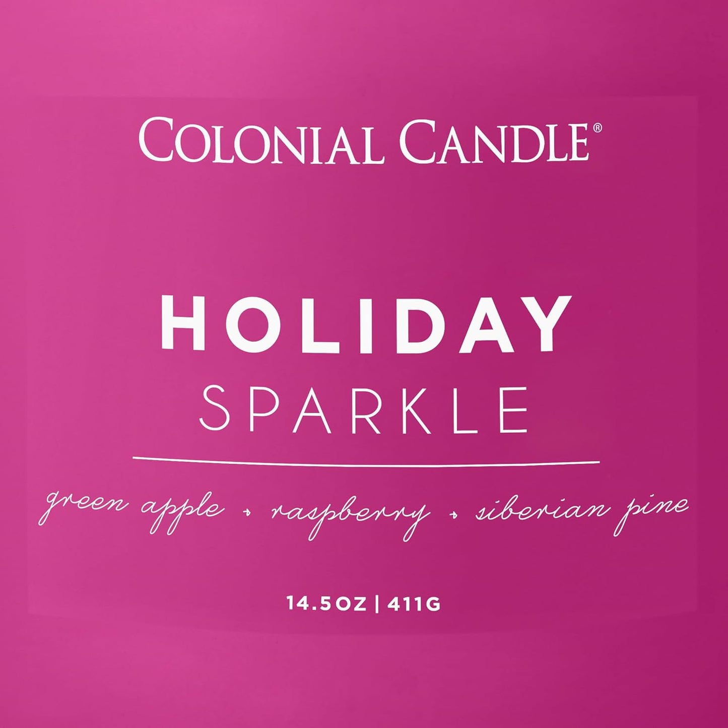 Colonial Candle Holiday Sparkle Scented Jar Candle, Pop of Color Collection, 3 Wick, Purple, 14.5 oz - Up to 60 Hours Burn