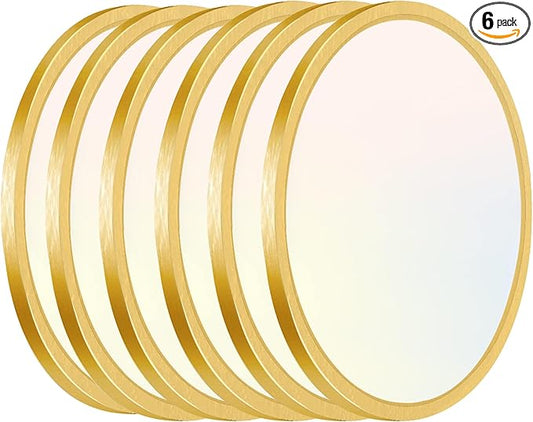 Hlite 6pack 12 inch Flush Mount LED Ceiling Light Fixture,24W 2400LM Super Slim Light Fixtures Ceiling Mount 3000K/4000K/5000K 3CCT Selectable,Ceiling Light Fixtures for Kitchen,Bedroom (Gold)