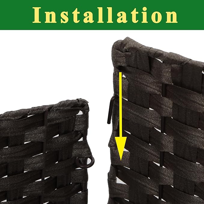 SUNNYPARK Christmas Tree Collar, Handmade Artificial Rattan Wicker Christmas Stand Tree Collar Basket Base Cover for Holiday Decoration-Square Dark Brown